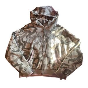 Named Collective Rhinestone Camo Hoodie with pink lining